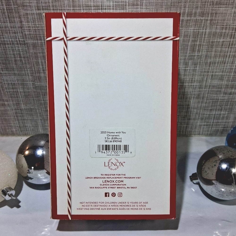LENOX ORNAMENT Home  with You 2020 Porcelain Christmas BRAND-NEW w/tags - Picture 3 of 14